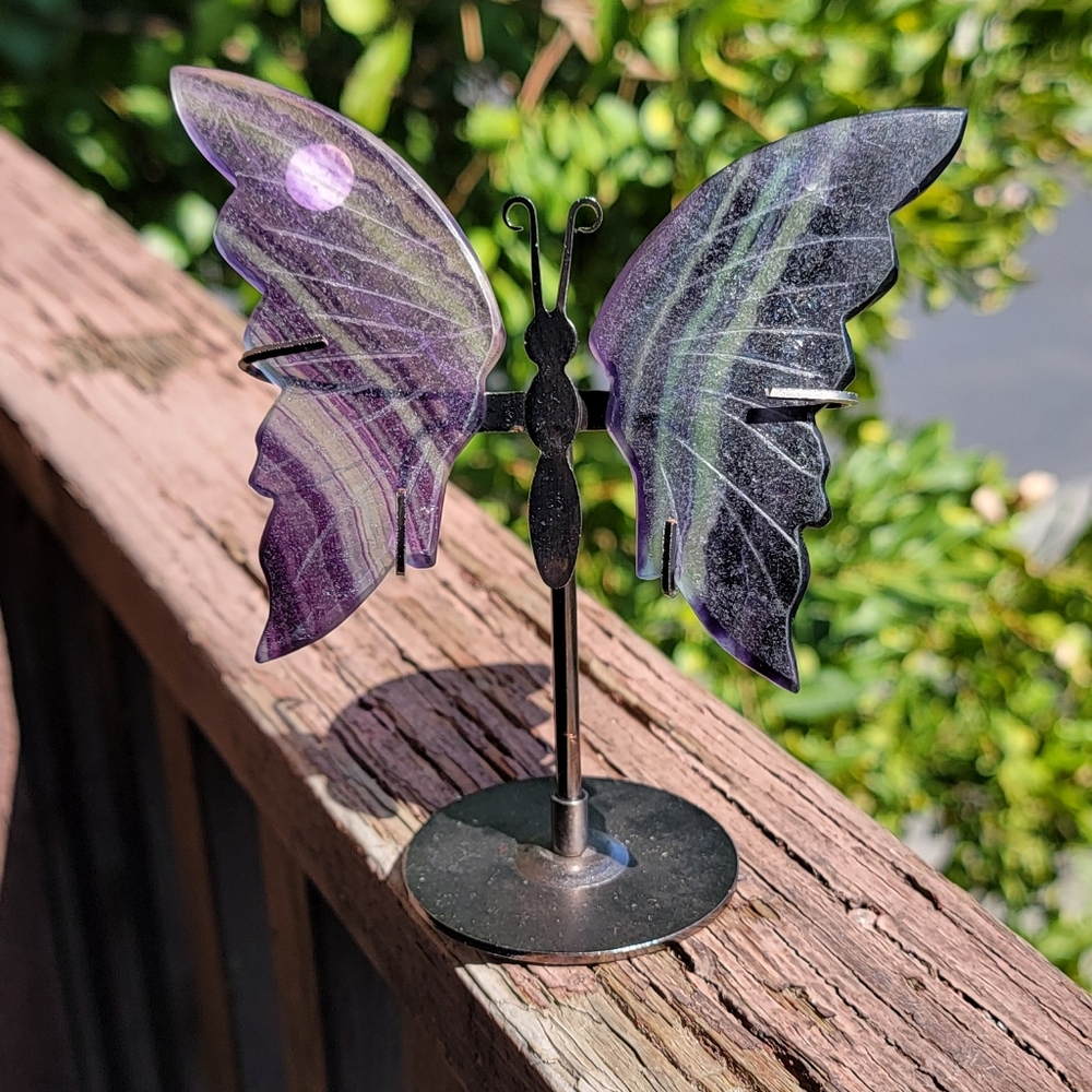 (B) NEW 4" x 4.5" FLUORITE WINGS